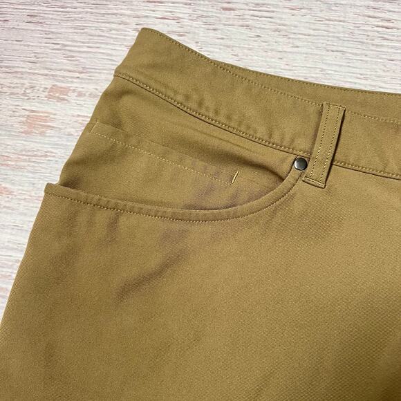Lululemon ABC Pant Classic Warpstreme MENS 32 x 31 Artifact Brown Chino - Picture 12 of 13